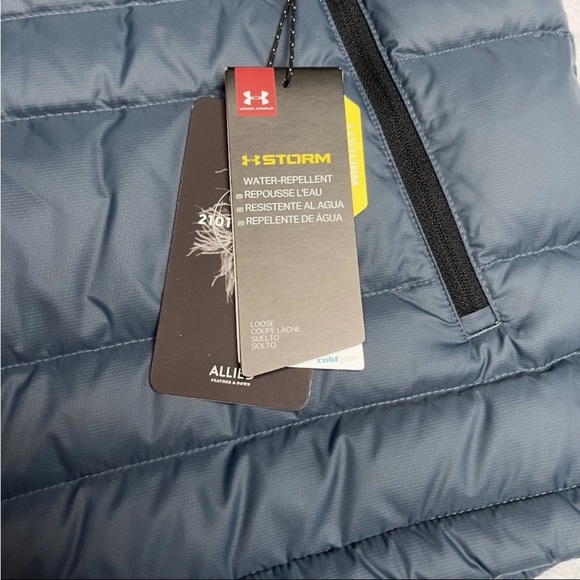 Under Armor Storm Cold Gear Puffer Vest Sz L Mechanic Blue 600 Down Outdoor NWT - Picture 11 of 15